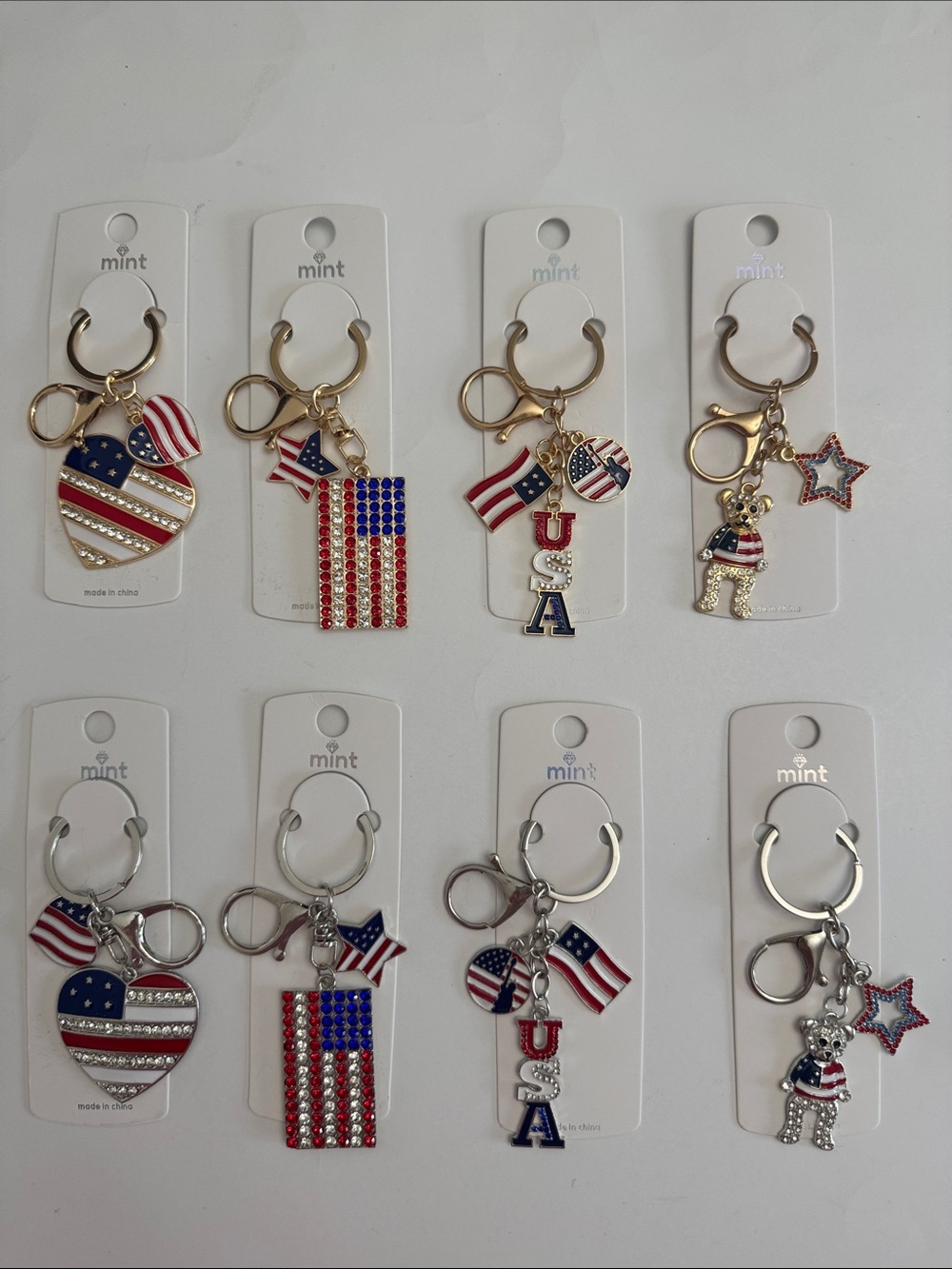 Mint Patriotic Bag Charm/Keychain NWT (Pick 1)